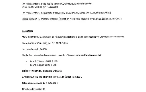 Compte rendus maternelle